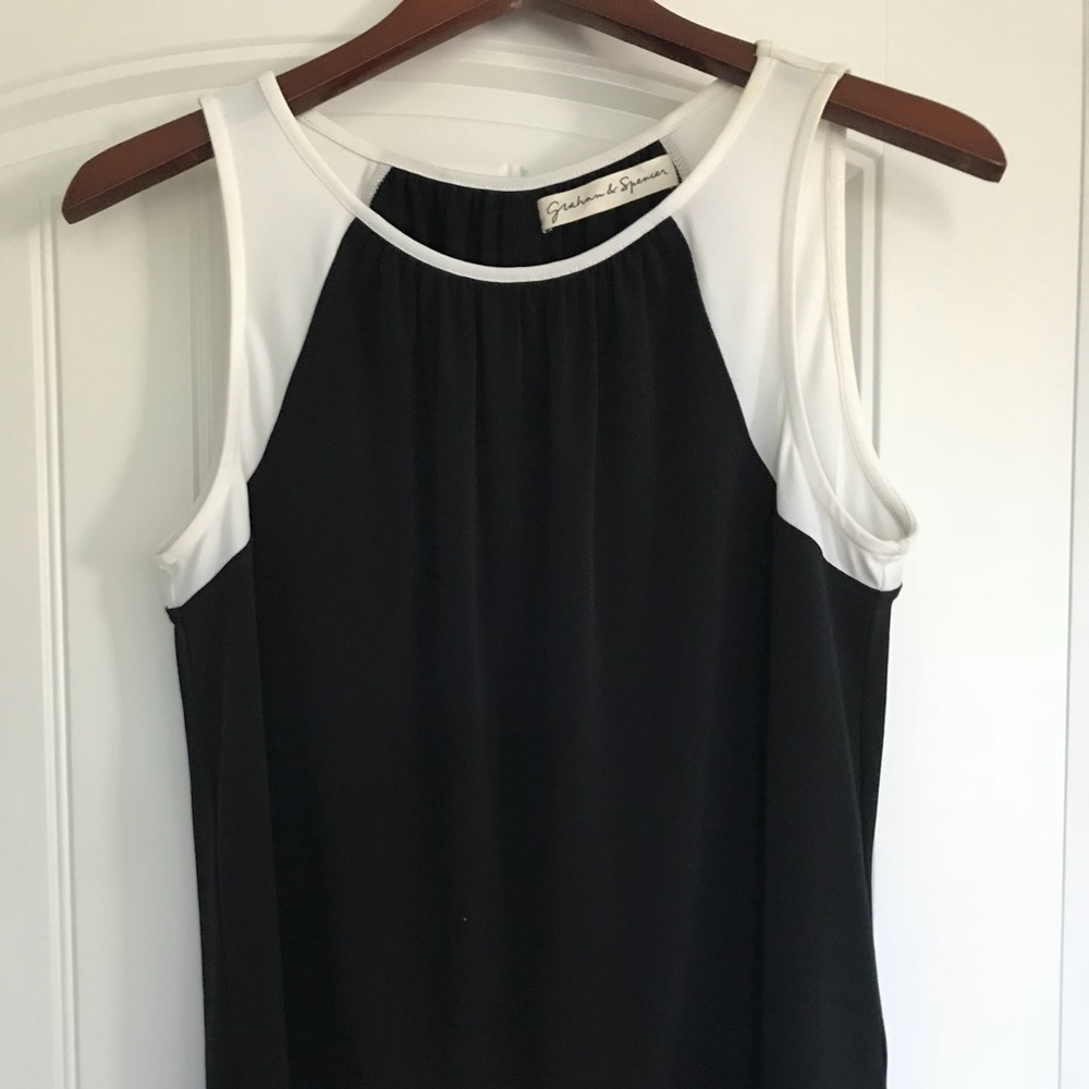Graham and Spencer black and white tank top blouse